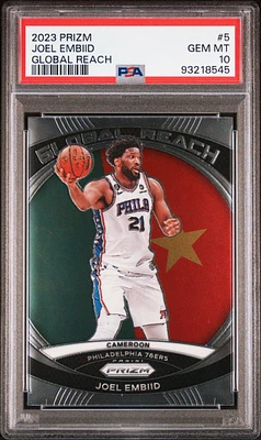 2023 Panini Prizm Global Reach 5 Joel Embiid PSA 10