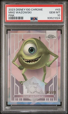 2023 Topps Chrome Disney100 43 Mike Wazowski Pink PSA 10