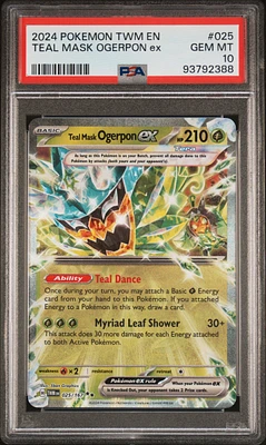 2024 Pokemon Twm En-twilight Masquerade 025 Teal Mask Ogerpon Ex PSA 10