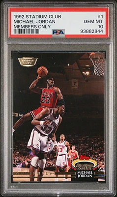 1992 Stadium Club 1 Michael Jordan Members Only PSA 10