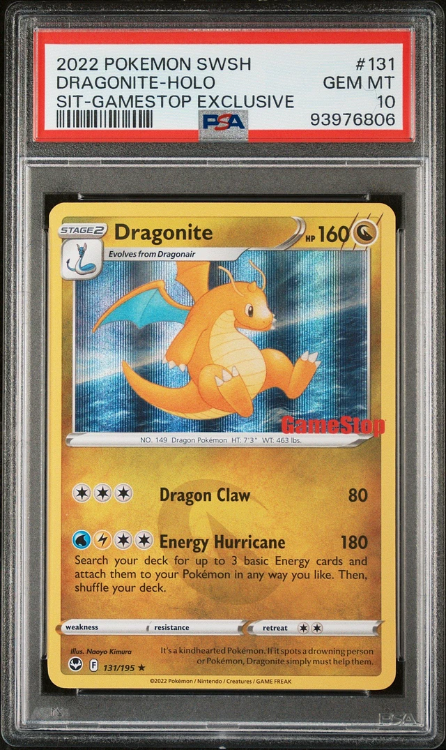 GameStop 2022 Pokemon Sword & Shield Silver Tempest 131 Dragonite-holo  Gamestop Exclusive PSA 10 | Dulles Town Center