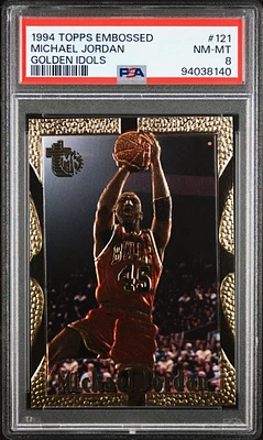 1994 Topps Embossed 121 Michael Jordan Golden Idols PSA 8