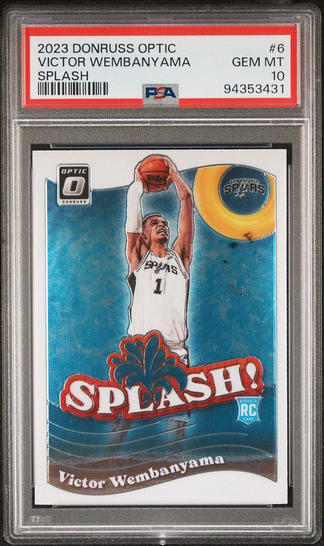 GameStop 2023 Panini Donruss Optic Splash 6 Victor Wembanyama PSA 