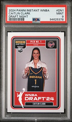 2024 Panini Instant Wnba Draft Night Dn1 Caitlin Clark PSA 9