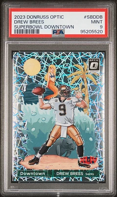 2023 Panini Donruss Optic Super Bowl Downtown Sbddb Drew Brees PSA 9