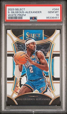 2023 Panini Select 344 Shai Gilgeous-alexander White Prizm PSA 10