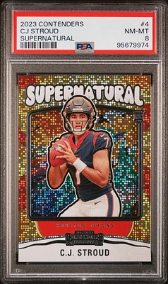 2023 Panini Contenders Supernatural 4 Cj Stroud PSA 8