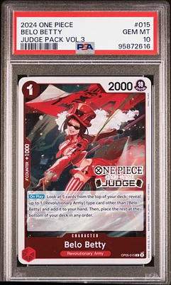 2024 One Piece Judge Pack Volume 3 015 Belo Betty PSA 10