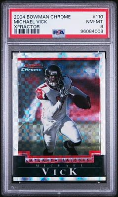 2004 Bowman Chrome 110 Michael Vick Xfractor PSA 8