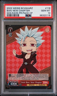 2022 Weiss Schwarz The Seven Deadly Sins: Revival Of The Commandments 116 Petit Ban: New Chapter Tournament Store Assist Pr Pack Campaign PSA 10