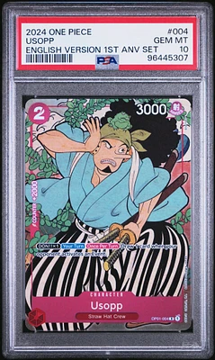 2024 One Piece English Version 1st Anniversary Set 004 Usopp PSA 10