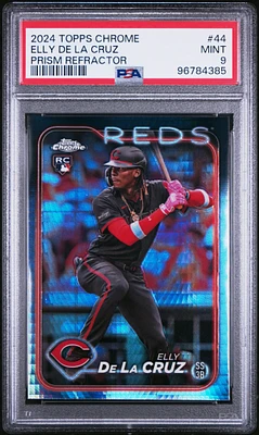 2024 Topps Chrome 44 Elly De La Cruz Prism Refractor PSA 9