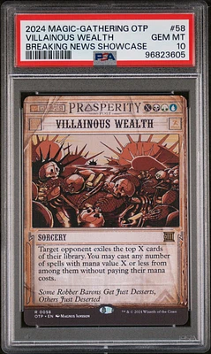 2024 Magic The Gathering Breaking News 58 Villainous Wealth Breaking News Showcase PSA 10