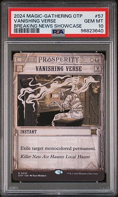 2024 Magic The Gathering Breaking News 57 Vanishing Verse Breaking News Showcase PSA 10