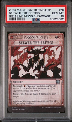 2024 Magic The Gathering Breaking News 26 Skewer The Critics Breaking News Showcase PSA 10