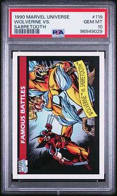 1990 Marvel Universe 119 Wolverine Vs. Sabretooth PSA 10