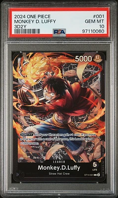 2024 One Piece Starter Deck-3d2y 001 Monkey D. Luffy PSA 10