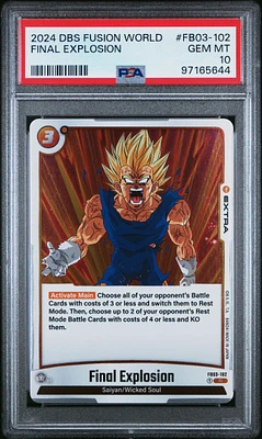 2024 Dragon Ball Super Card Game Fusion World Raging Roar Fb03-102 Final Explosion PSA 10