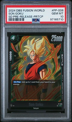 2024 Dragon Ball Super Card Game Fusion World Starter Deck Pre-release Event Fp-008 Son Goku Participation PSA 10