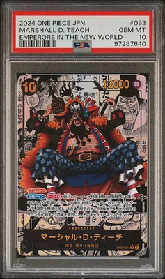 2024 One Piece Japanese Emperors In The New World 093 Marshall D. Teach Manga Alternate Art PSA 10