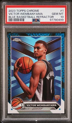 2023 Topps Chrome 1 Victor Wembanyama Basketball Refractor PSA