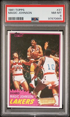 1981 Topps 21 Magic Johnson PSA 8