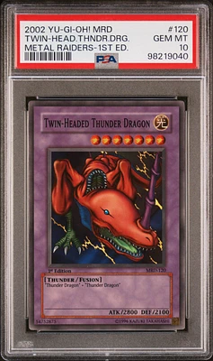 2002 Yu-gi-oh! Mrd-metal Raiders 120 Twin-headed Thunder Dragon 1st Edition PSA 10