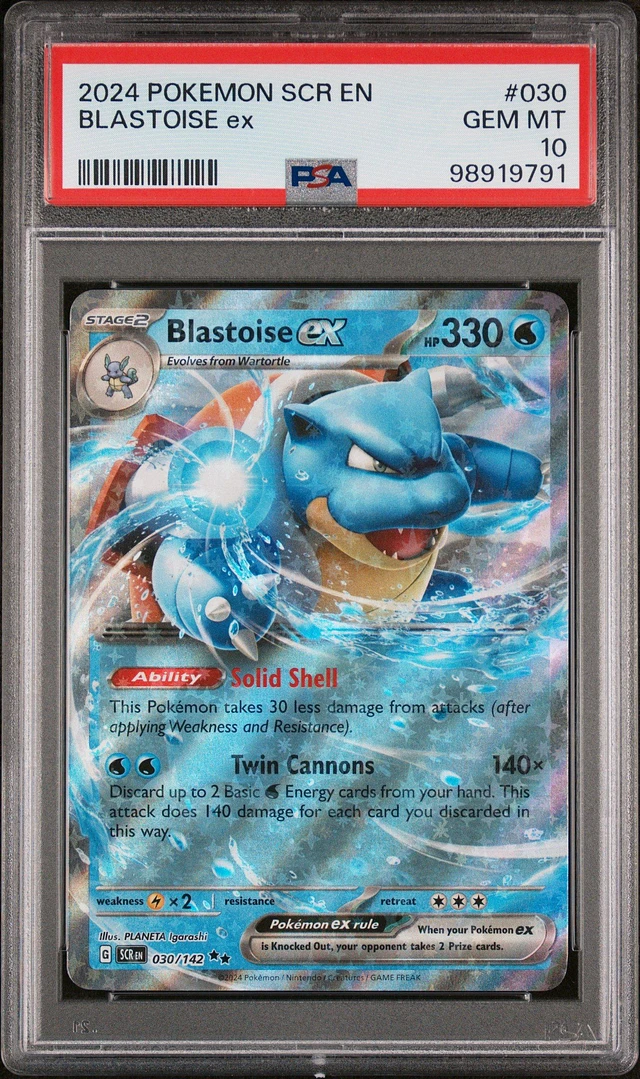 GameStop 2024 Pokemon Scr En-stellar Crown 030 Blastoise Ex PSA 10 |  MainPlace Mall