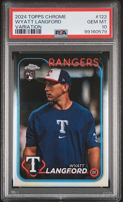 2024 Topps Chrome 122 Wyatt Langford Variation PSA 10