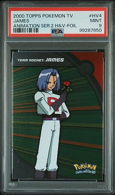 2000 Topps Pokemon Tv Animation Series 2 Heroes & Villains Hv4 James Foil PSA 9