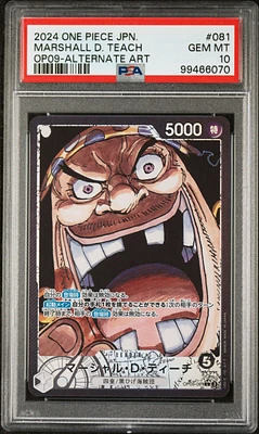 2024 One Piece Japanese Emperors In The New World 081 Marshall D. Teach Alternate Art PSA 10