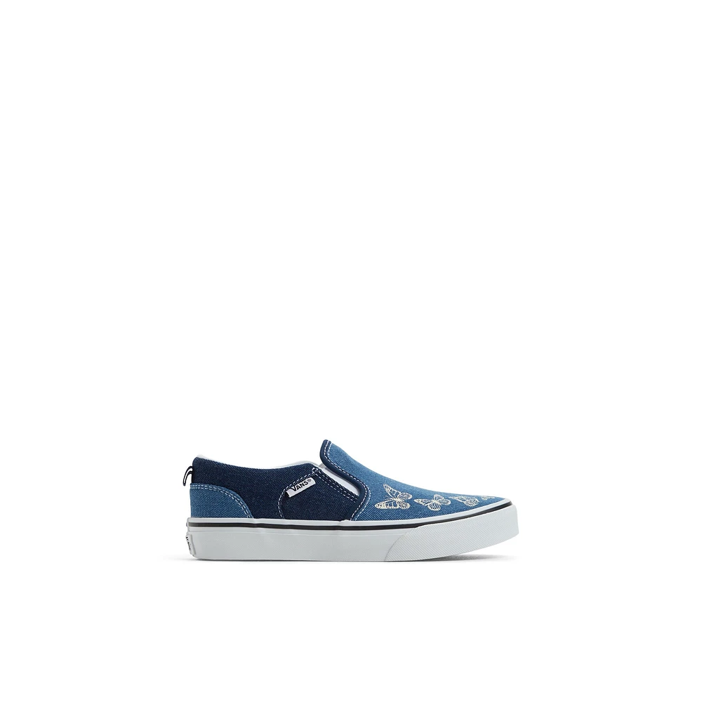 Vans Asher-jg - Kids Easy On Girls Chaussures Bleu Clair Textile