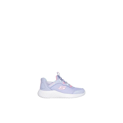 Skechers Bounderj-jg - Chaussures pour filles junior Violet Clair Textile Mélange de Matière