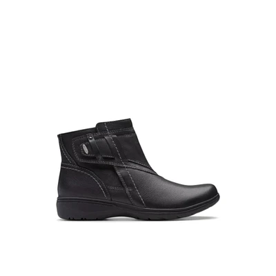 Clarks Carleigh Style - Bottillons pour femmes Noir Cuir Lisse