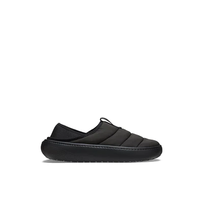 Crocs Classic Puff-m - Pantoufles pour hommes Noir/Noir Textile Mélange de Matière