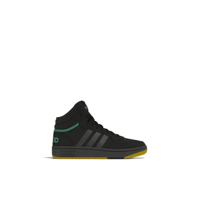 Adidas Hoops Mid-jb - Chaussures athlétiques pour garçons-junior Noir Mélange de Matière