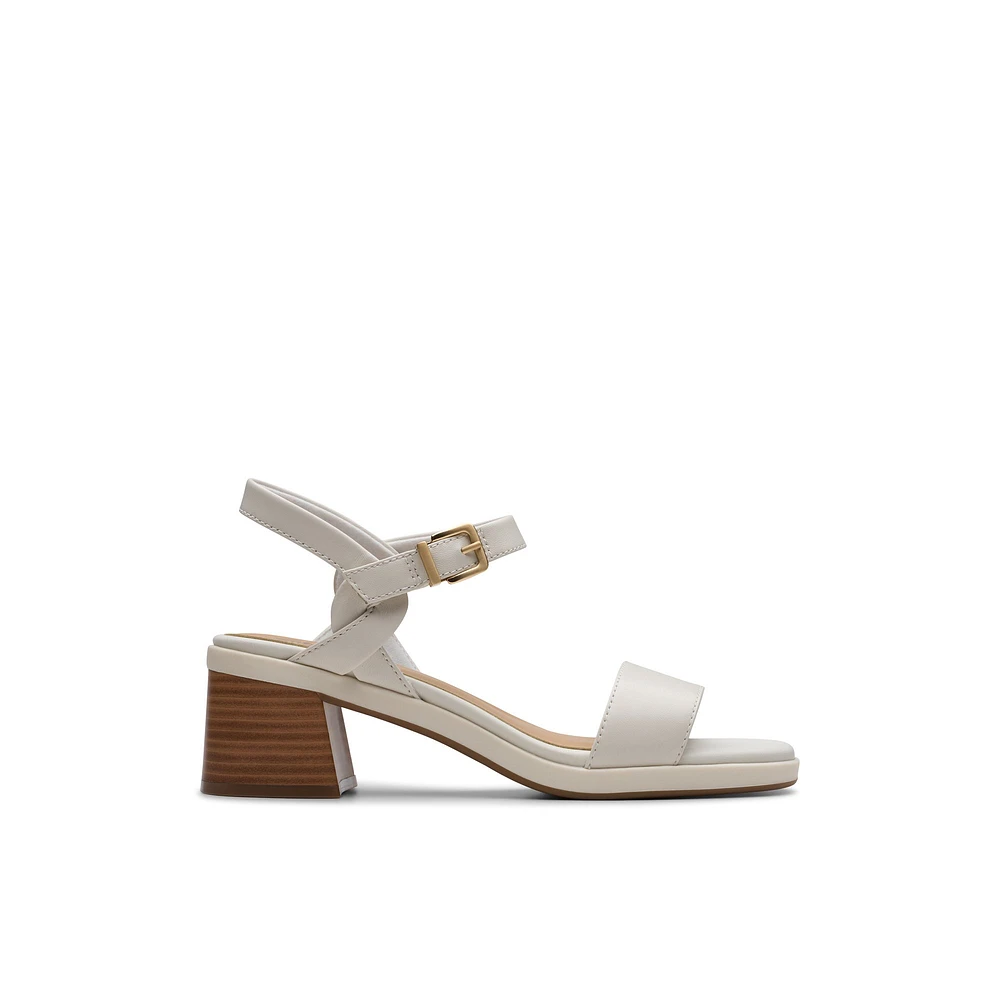 Clarks Jaylan Ray - Women's Footwear Sandals Block Heels White