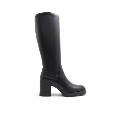 K Studio Nanereraen - Bottes pour femmes Over-The-Knee Noir Lisse