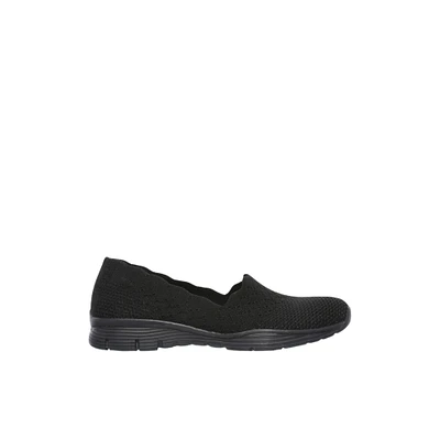 Skechers Seager Stat. - Chaussures uniforme pour femmes Noir Textile Tricot