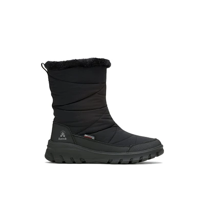 Kamik Snowdon Zip-w - Bottes pour femmes Mid Noir Textile Mélange de Matière