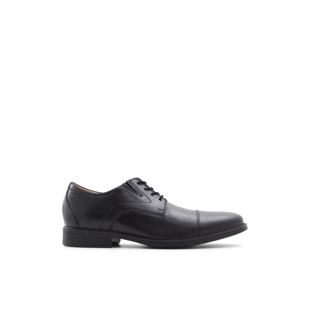 Clarks Whidon Cap-w - Chaussures pour hommes Dress Lace Ups Noir Cuir Granuleux