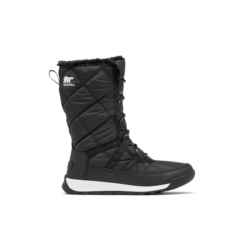 Sorel Whitneyplus Tal - Bottes pour femmes Mid Noir/Blanc Textile Mélange de Matière