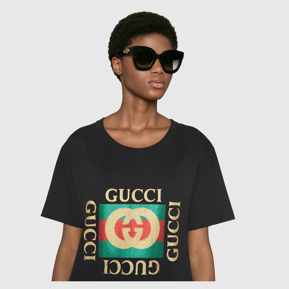 Gucci Round-frame acetate sunglasses star |