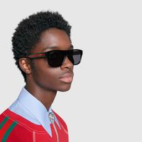 Rectangular-frame acetate sunglasses