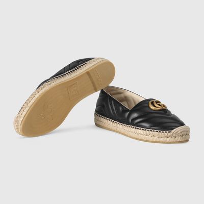 Leather espadrille with Double G