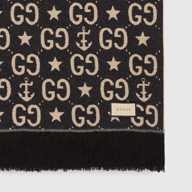 Gucci GG and check throw blanket