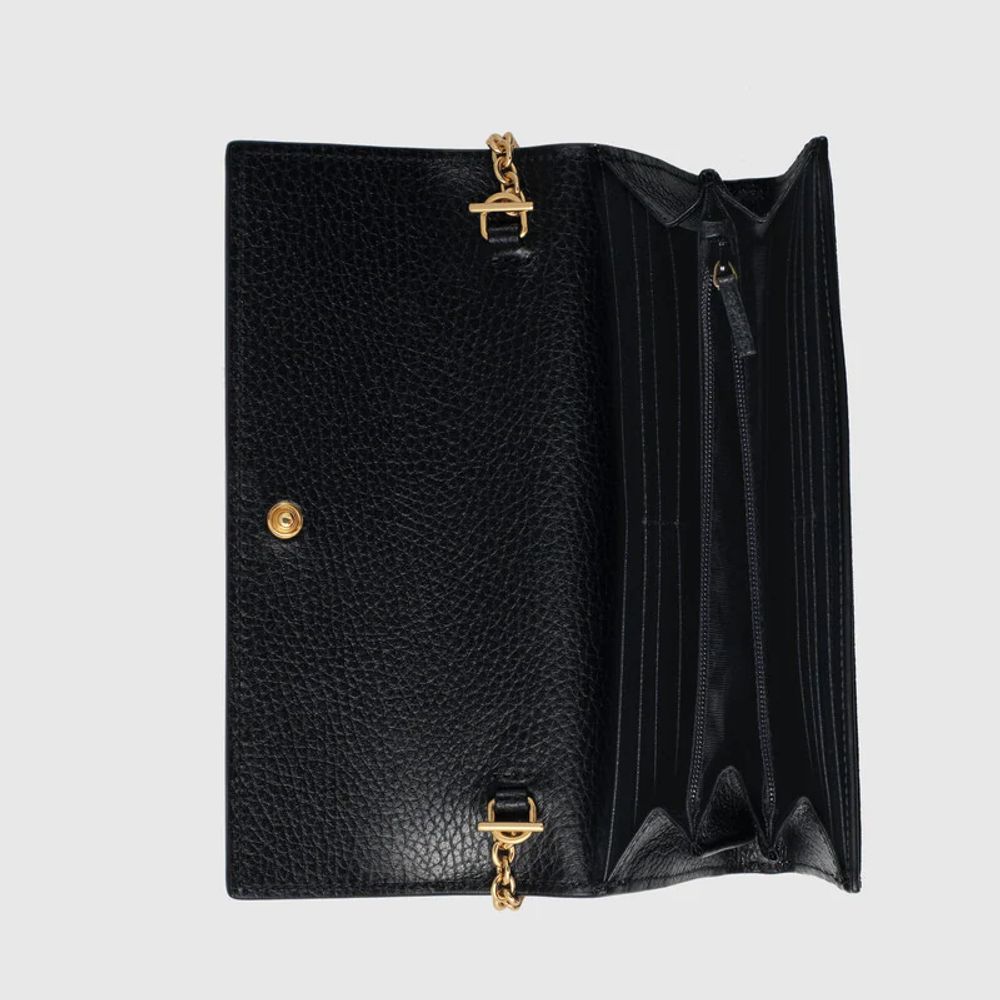 GG Marmont keychain wallet in black leather