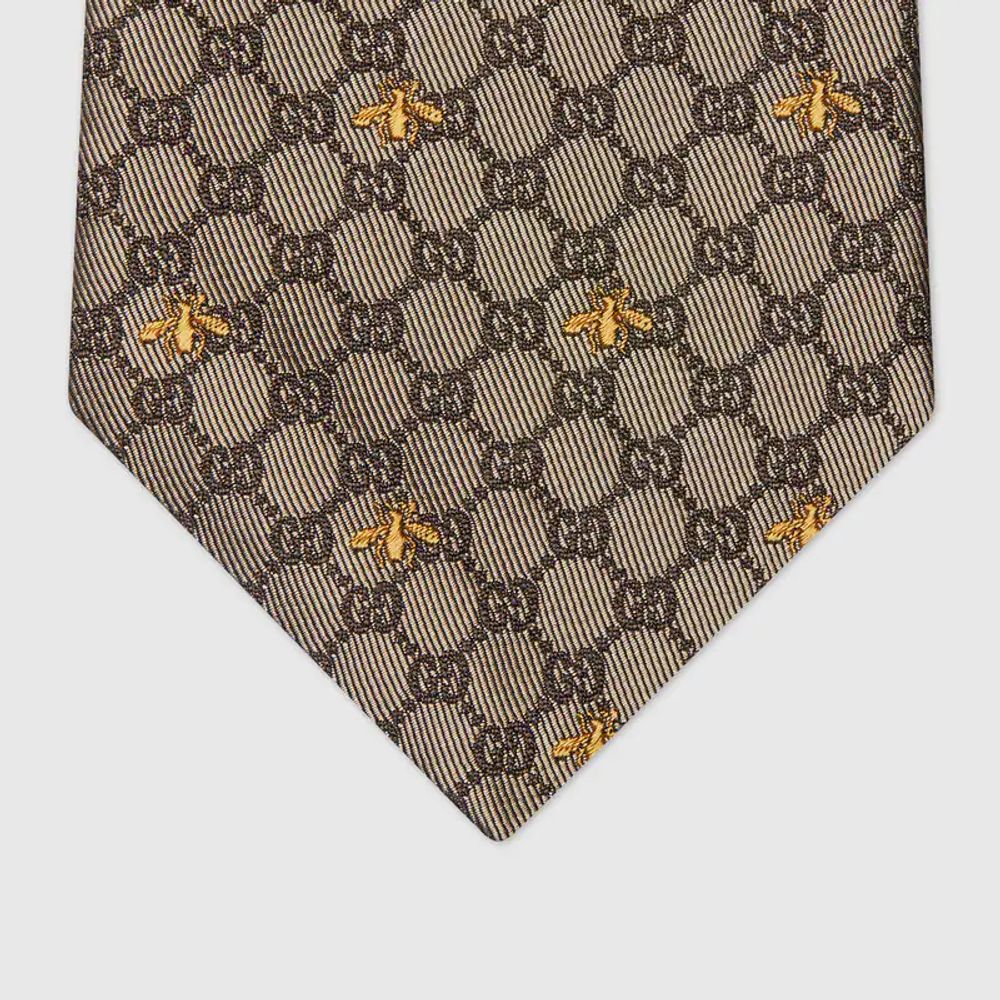 Gucci GG bees silk tie
