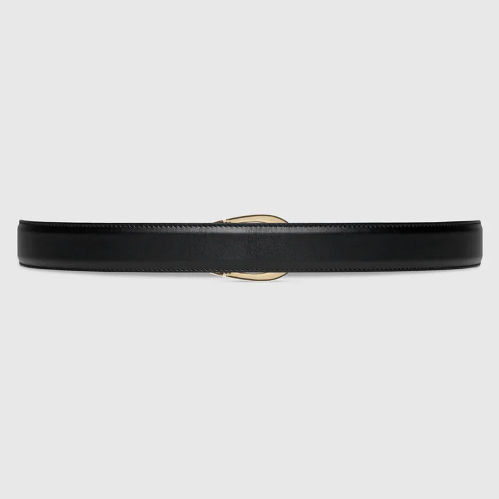 Reversible belt with Square G buckle in black/brown leather