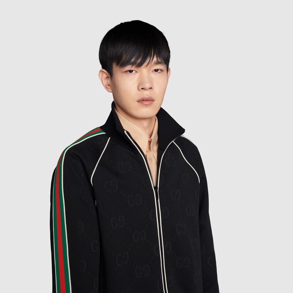 Gucci GG jacquard jersey zip jacket